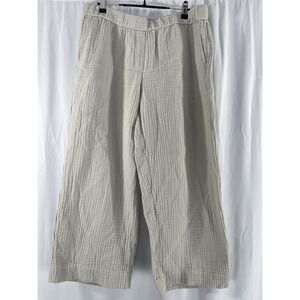 J. Jill Cotton-Gauze Taupe Pull-On Crop Pants Medium Beach Lightweight
